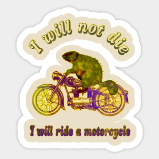 Beaver on a motorcycle Sticker